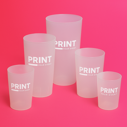 Reusable cups semi-transparent from 125 pieces