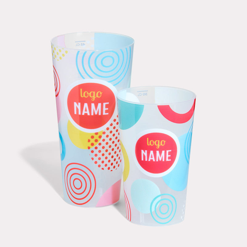 All-over bedrukte herbruikbare bekers vanaf 25 stuks