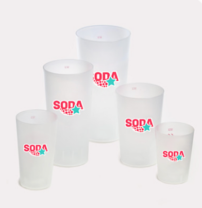 Reusable cups semi-transparent from 125 pieces