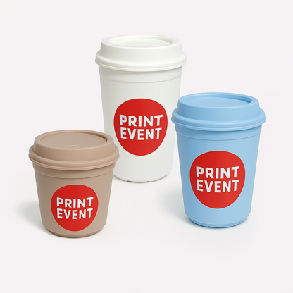 Reusable cups (with lid) colored from 300 pieces