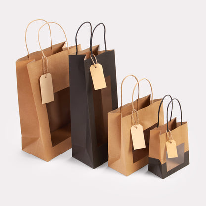 Papieren tassen luxe met venster vanaf 100 stuks