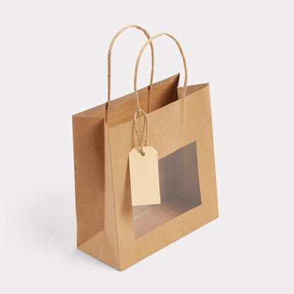 Papieren tassen luxe met venster vanaf 100 stuks